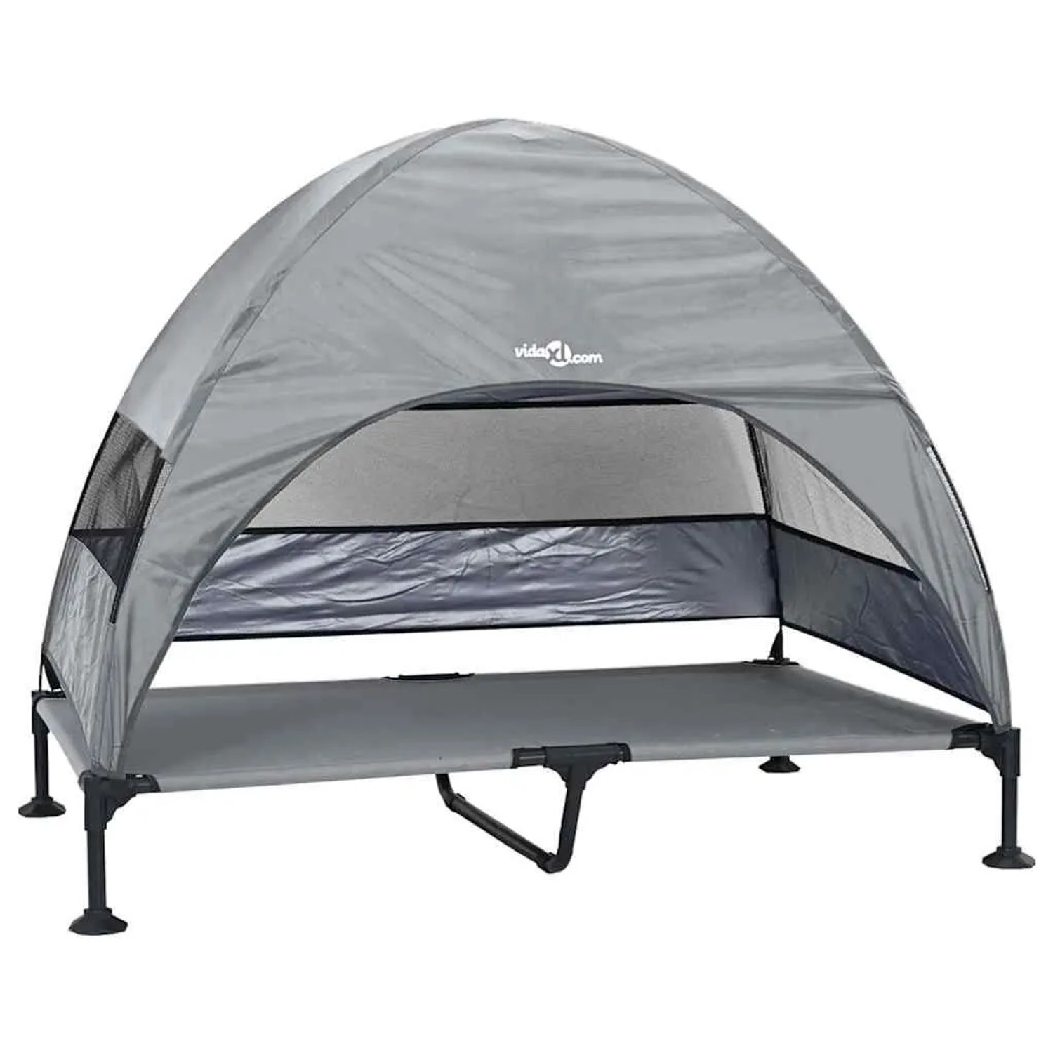 vidaXL Hochgelegtes Hundebett Hellgrau 127 x 81 x 108 cm 42008219