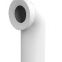 Weißer 90 Grad WC-Anschlussbogen aus Kunststoff, Durchmesser 110 mm.