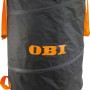 OBI Gartensack Pop-Up, 170 l, grau mit orangen Tragegriffen.