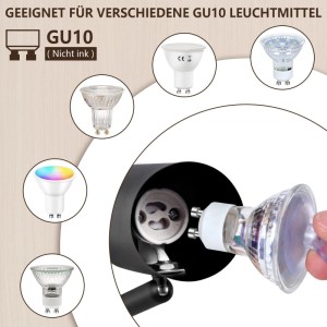 GU10-Sockel des NETTLIFE Deckenstrahlers, Hand setzt Leuchtmittel ein. Kompatibel mit verschiedenen GU10 Spots.