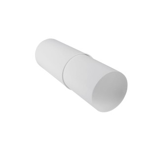 Weißes Teleskop-Rohr System 125 aus Kunststoff, verstellbar von 25 bis 48 cm.