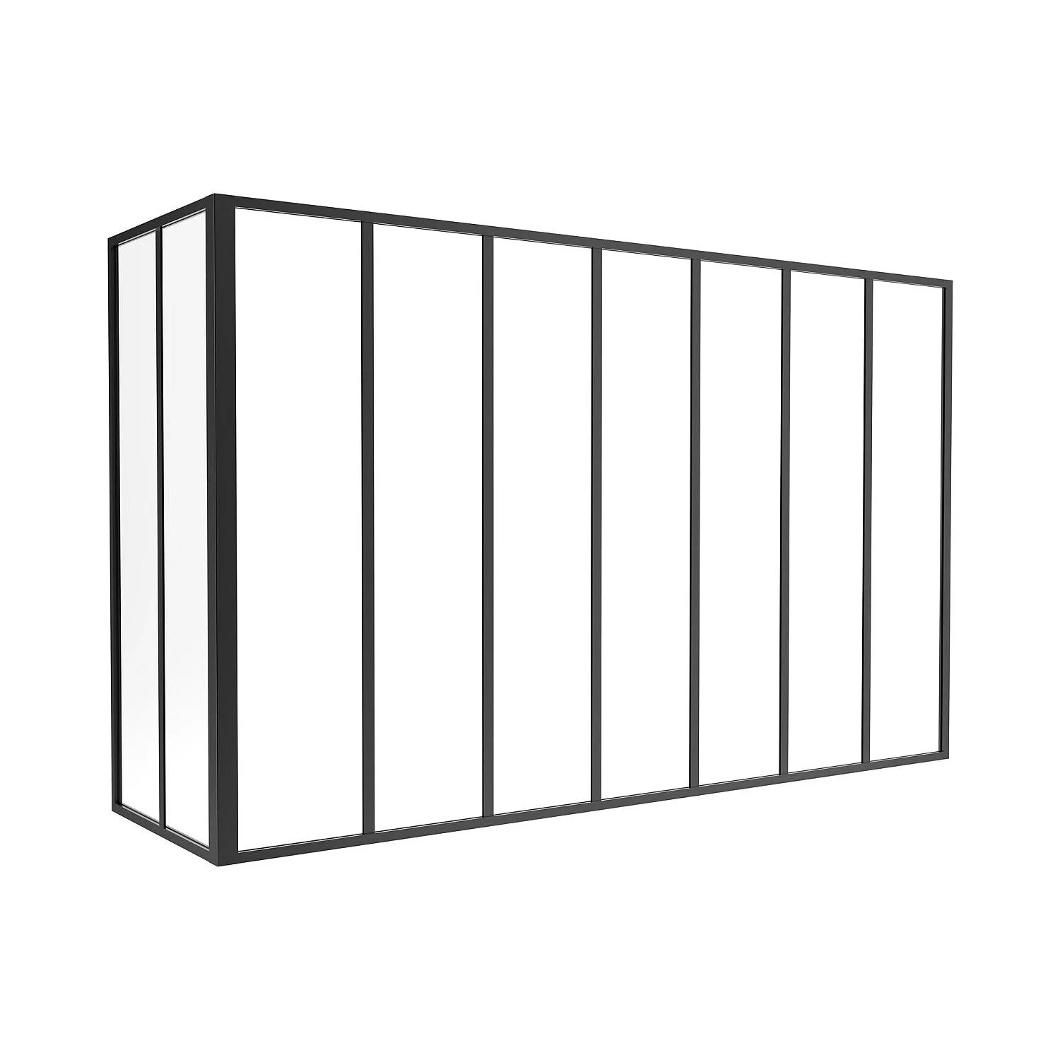 Vente-unique Glaswand Bayview Schwarz 210 cm