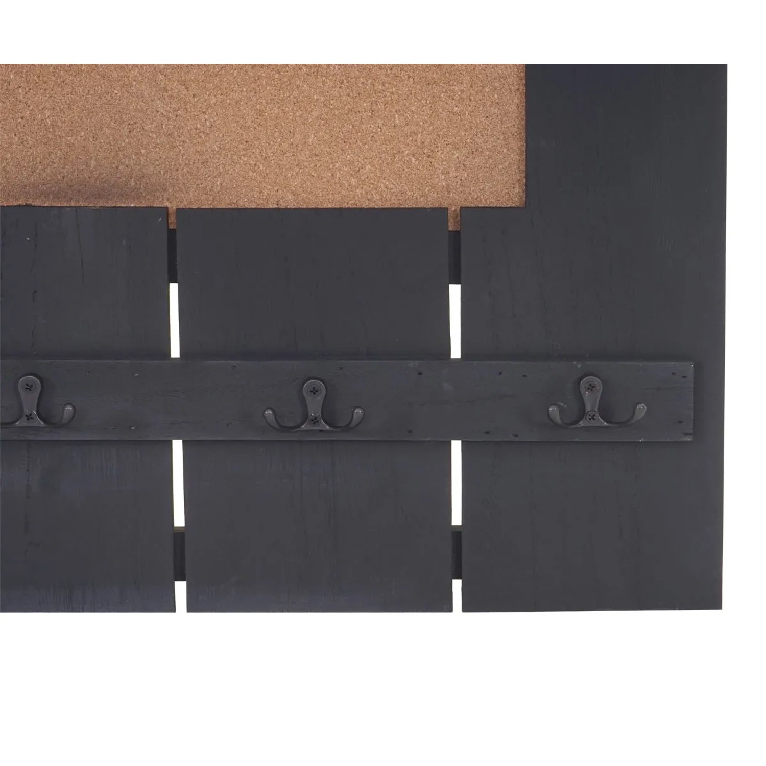 Dunkelgraue MCW Wandgarderobe im Shabby-Look mit Pinnwand und 8 Haken.