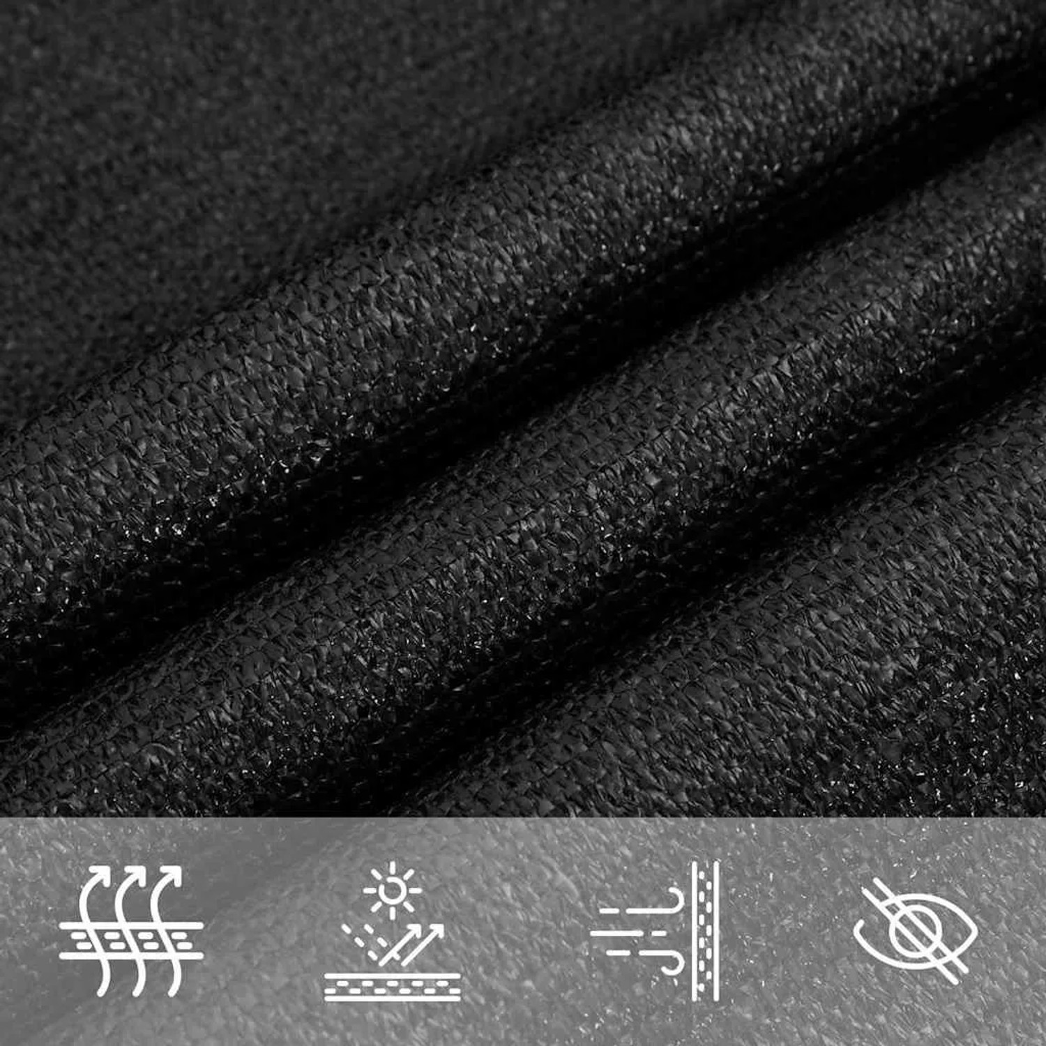 vidaXL Sonnensegel 160 g/m² Schwarz 4x6 m HDPE 311739