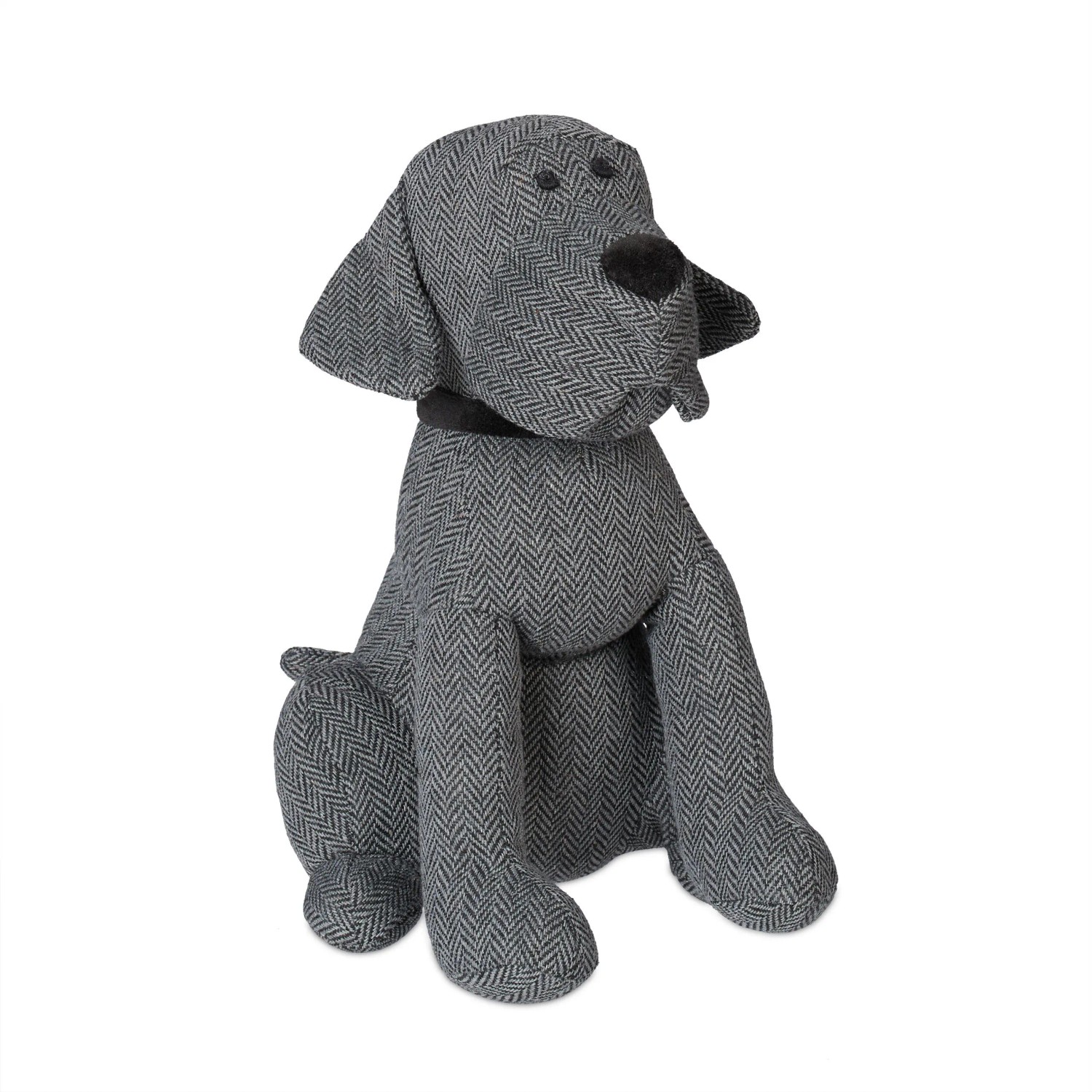Relaxdays Türstopper Hund Polyester Grau Schwarz Schwer 28 cm x 17 cm x 19 cm 1 kg
