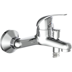 Einhebel-Wannenarmatur Athos Plus in Chrom, Aufputz-Montage.