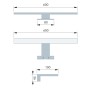 Technische Zeichnung der verchromten kalb LED Badleuchte, 600mm, zur Spiegelschrankmontage.