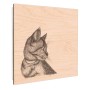 Banjado Schlüsselbox aus Holz, 30x30cm, weiß, mit Katzenillustration auf der Front. Schlüsselkasten mit 50 Haken.