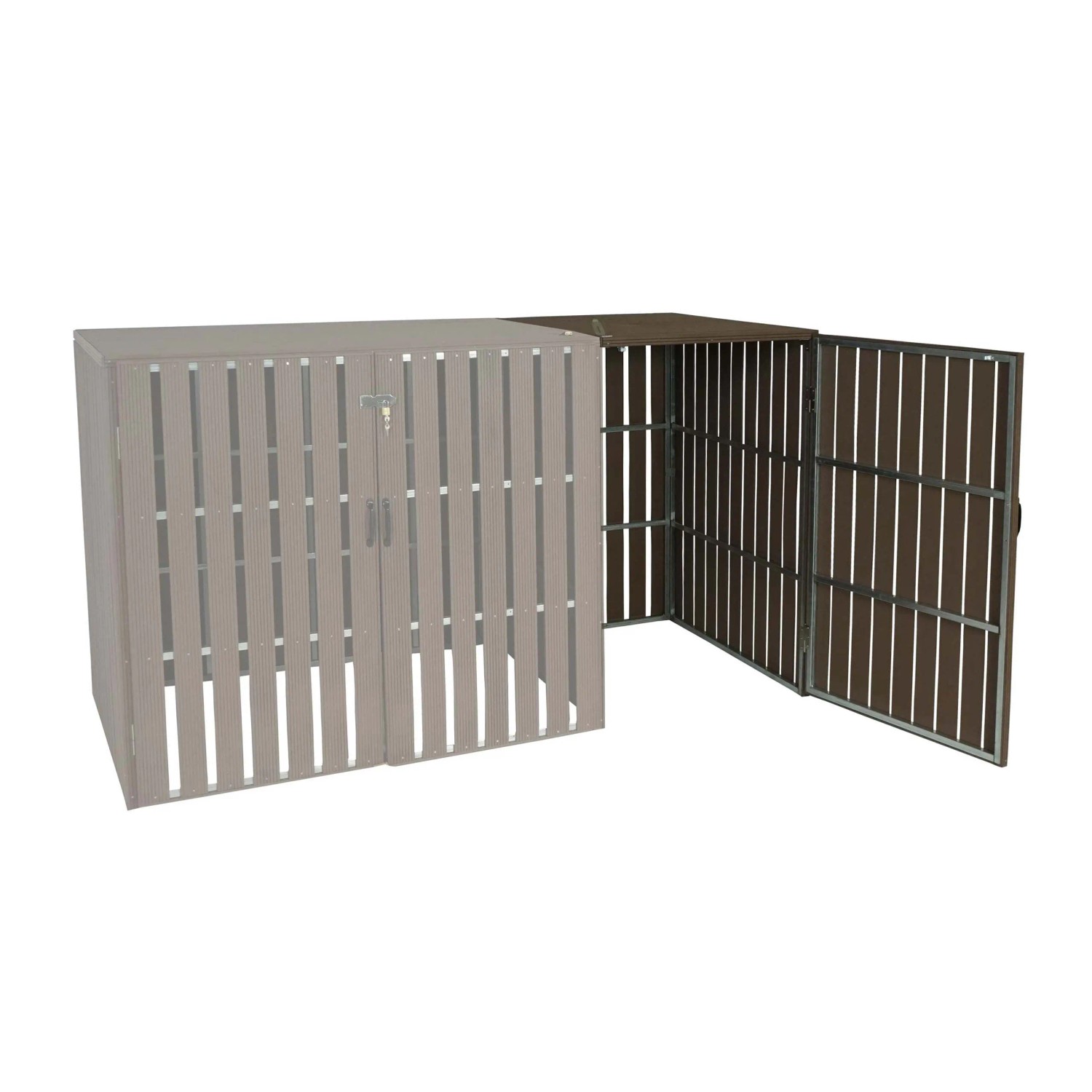 MCW Mülltonnenbox Erweiterung J28 Braun 115x66x76cm