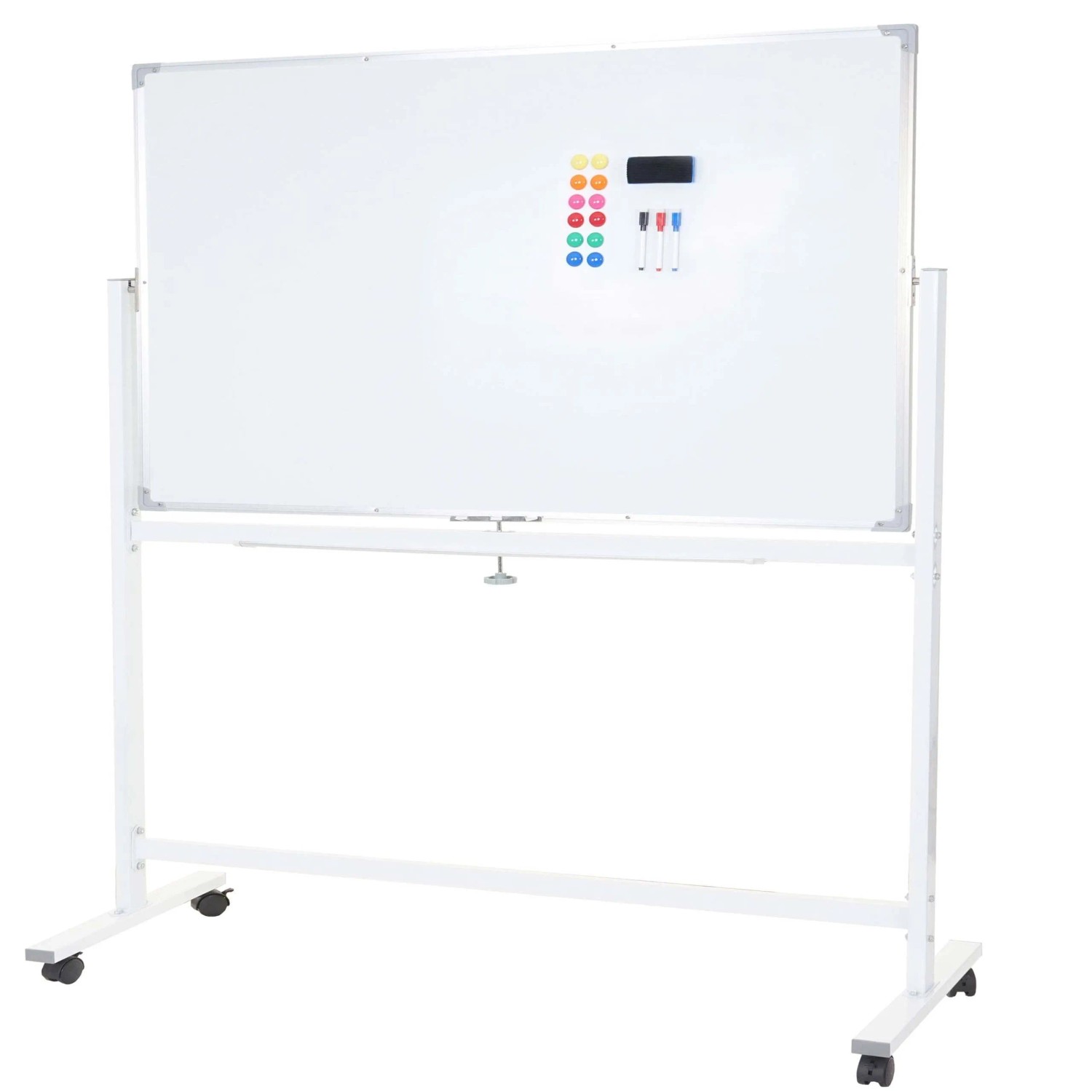 Proregal Whiteboard HxBxT 186x186x56 cm Mobil Rollbar Inkl. Zubehör Magnett günstig online kaufen