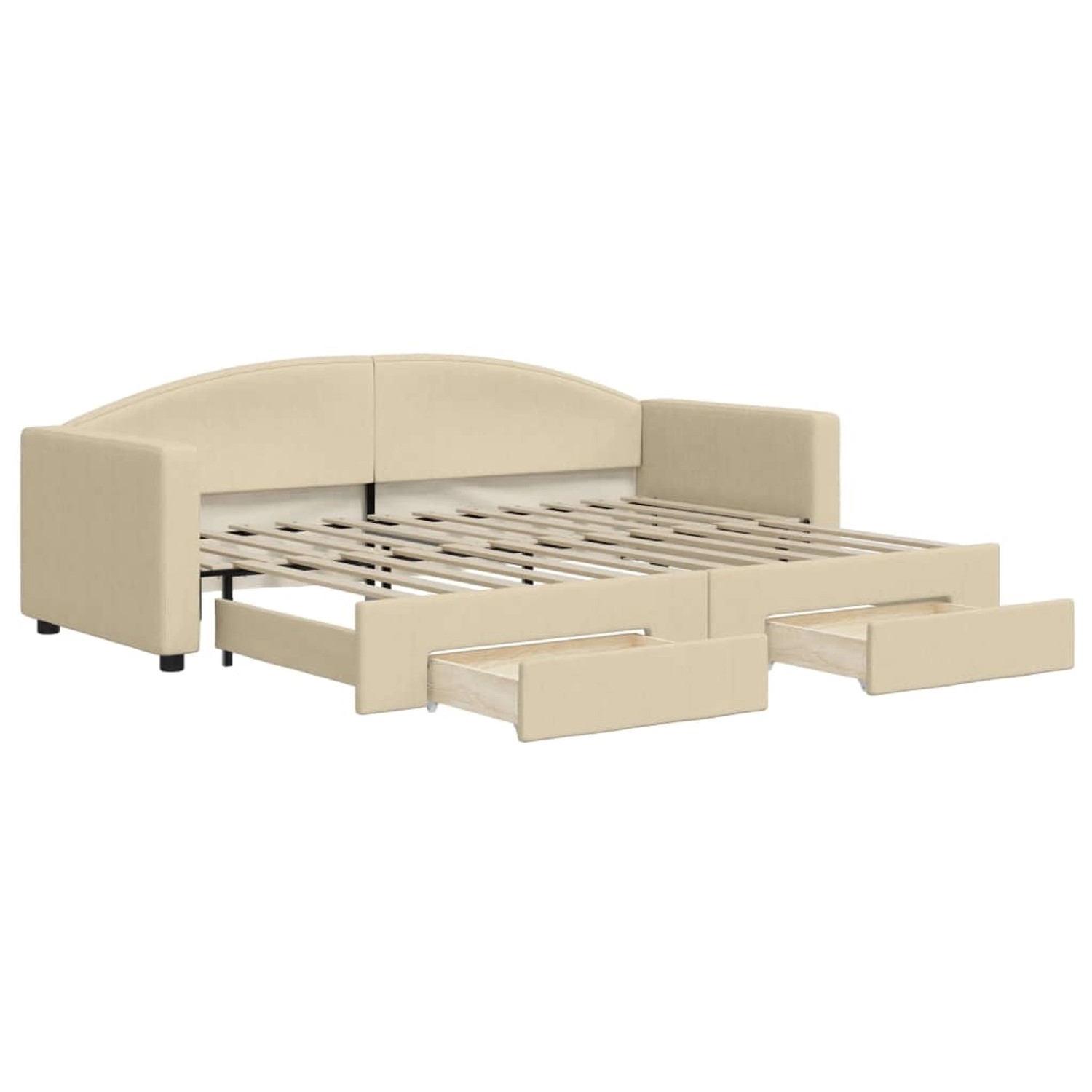 vidaXL Tagesbett Ausziehbar mit Schubladen Creme 80x200 cm Stoff1898678 günstig online kaufen