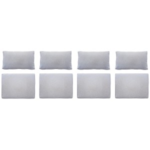 Ersatz-Kissenbezüge, 8-teilig, für Olea Lounge-Set in Grau. Sitz- und Rückenkissenbezüge.