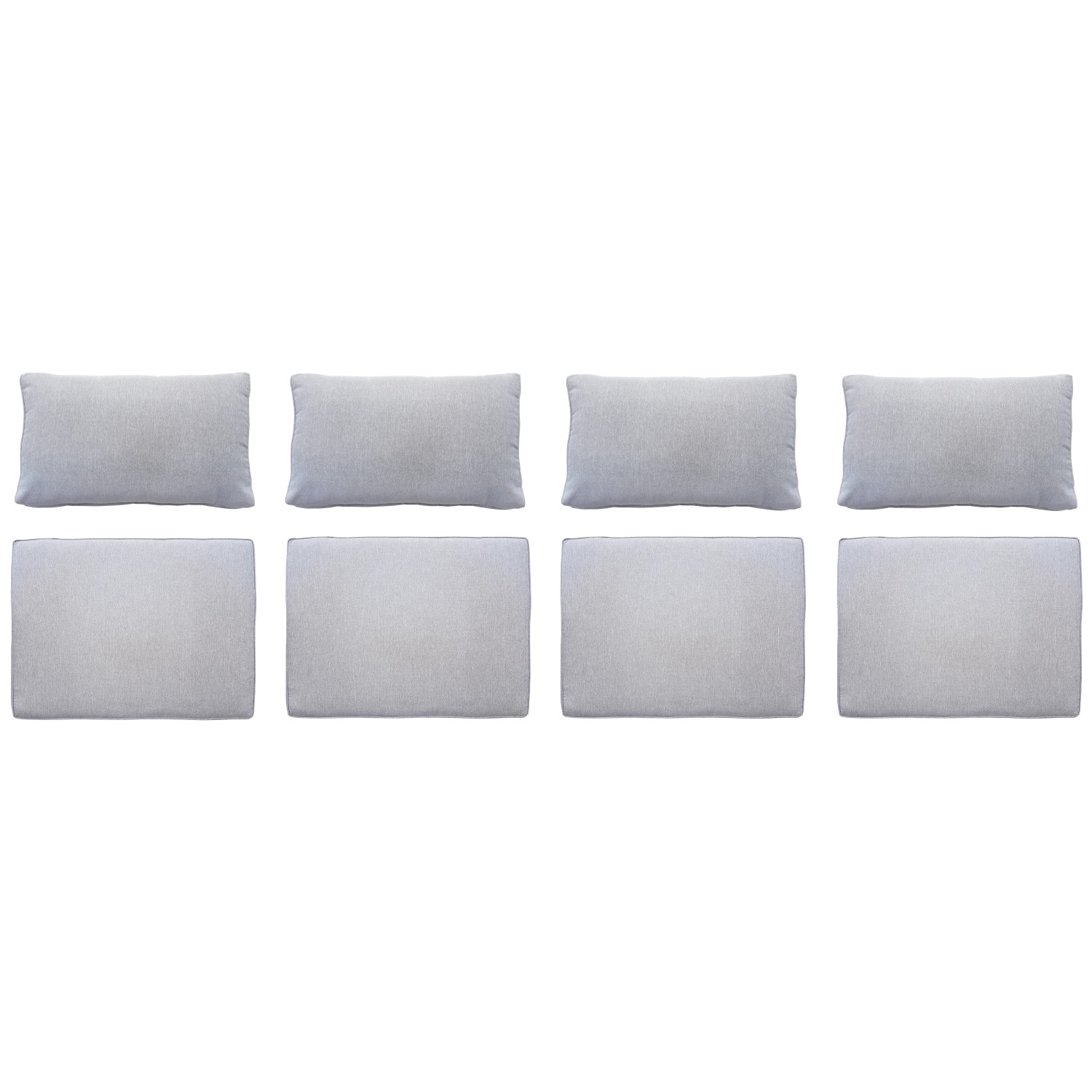 Ersatz-Kissenbezüge, 8-teilig, für Olea Lounge-Set in Grau. Sitz- und Rückenkissenbezüge.