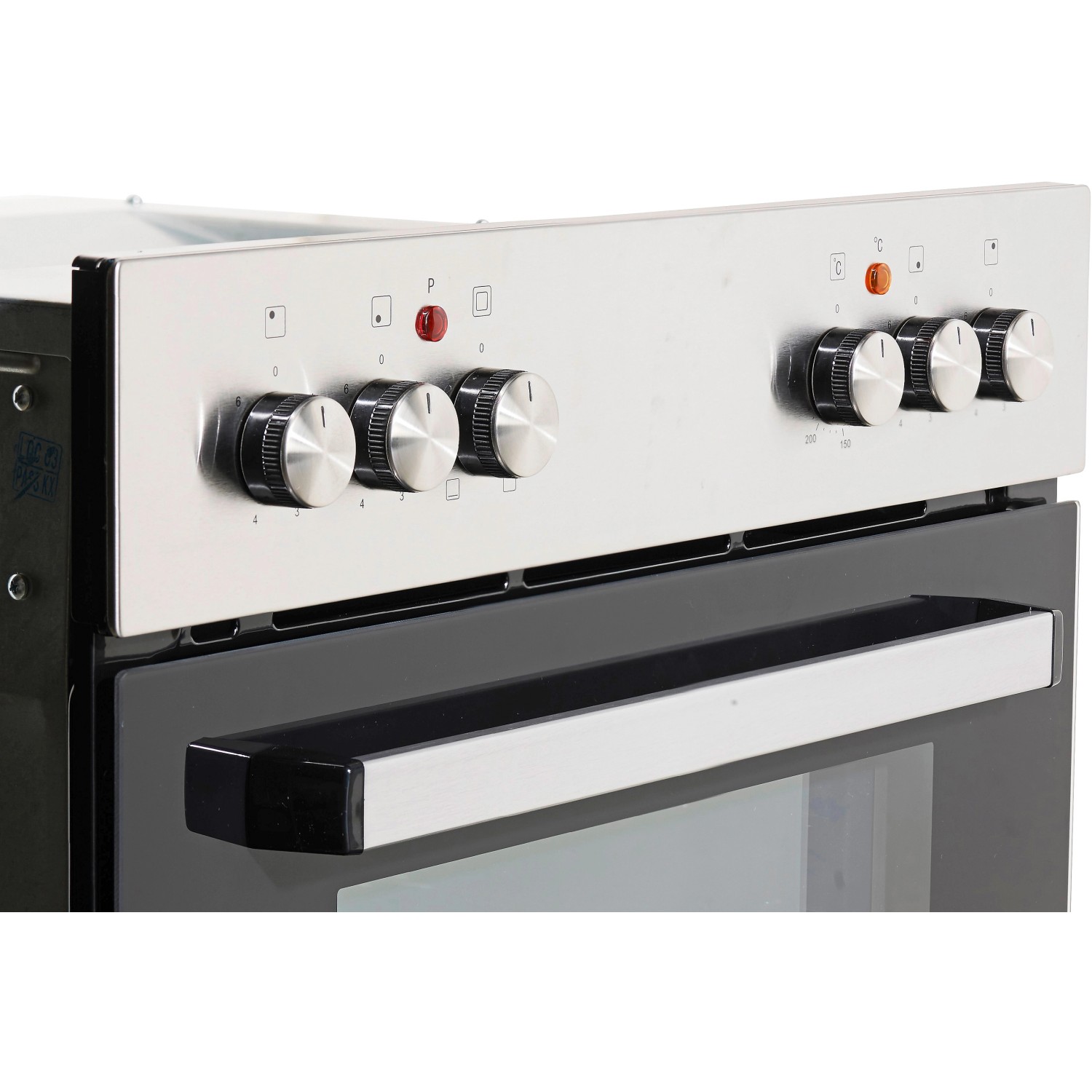 PKM Einbauherd-Set BIC3 I-KP-IX-2/2 Edelstahl, Detailansicht der Bedienelemente und Backofentür.