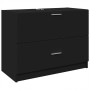 Schwarzer vidaXL Waschbeckenunterschrank (78x37x59 cm) aus Holzwerkstoff mit Schublade und Fach.