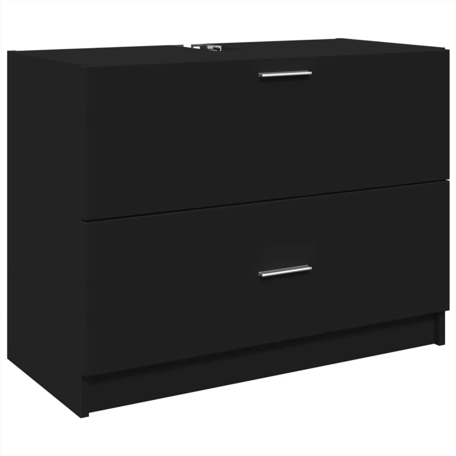 vidaXL Waschbeckenunterschrank Schwarz 78x37x59 cm Holzwerkstoff günstig online kaufen