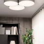 Grau-weiße Eglo LED-Deckenleuchte Barbano-Z, smarte RGB/CCT Lampe mit drei Leuchtflächen.