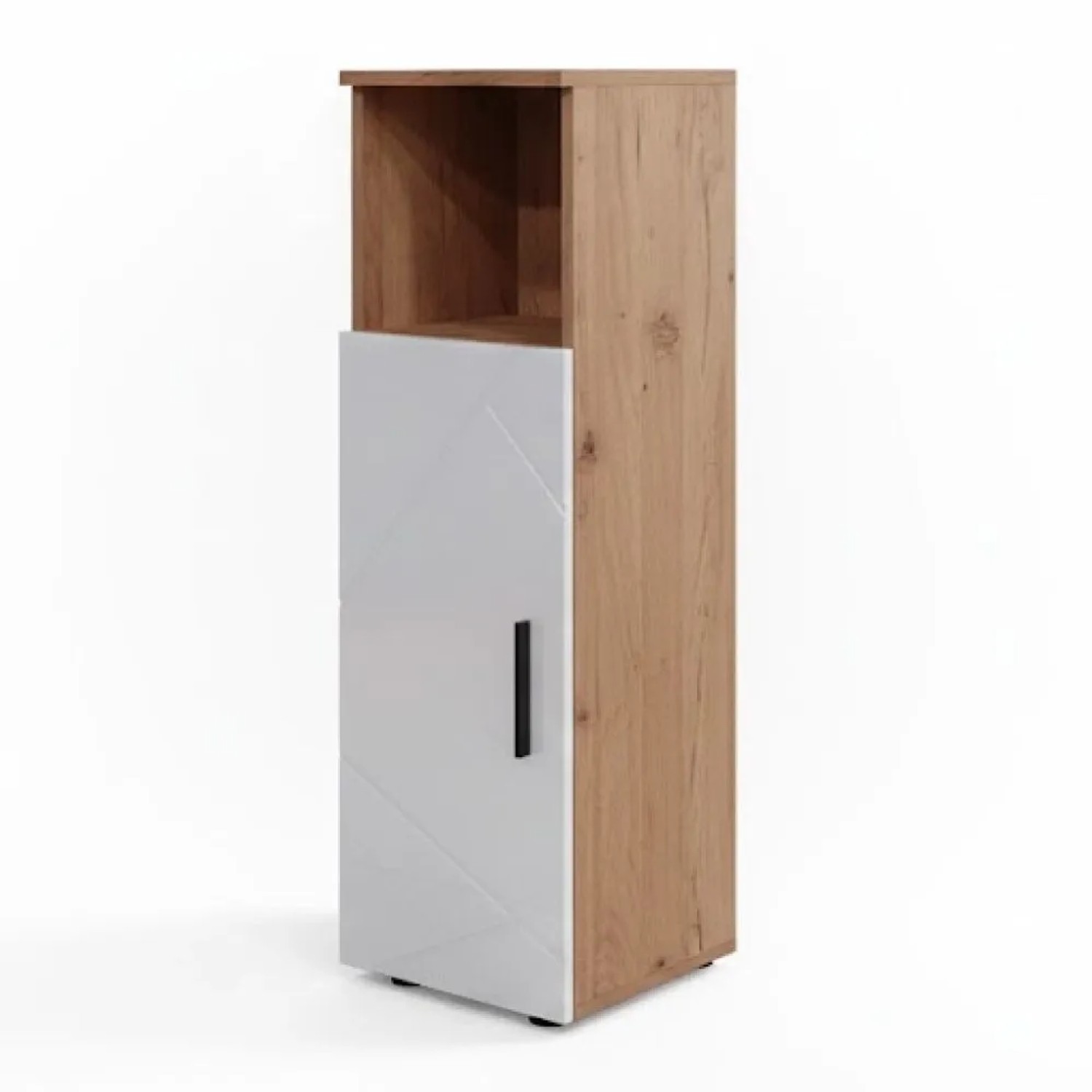Vicco Midischrank Irma Weiß Hochglanz Goldkraft Eiche 30 x 95