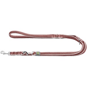 Verstellbare Hunter Führleine Hilo in Altrosa, 2 m lang, aus Mesh-Material mit Nylon für Hunde.
