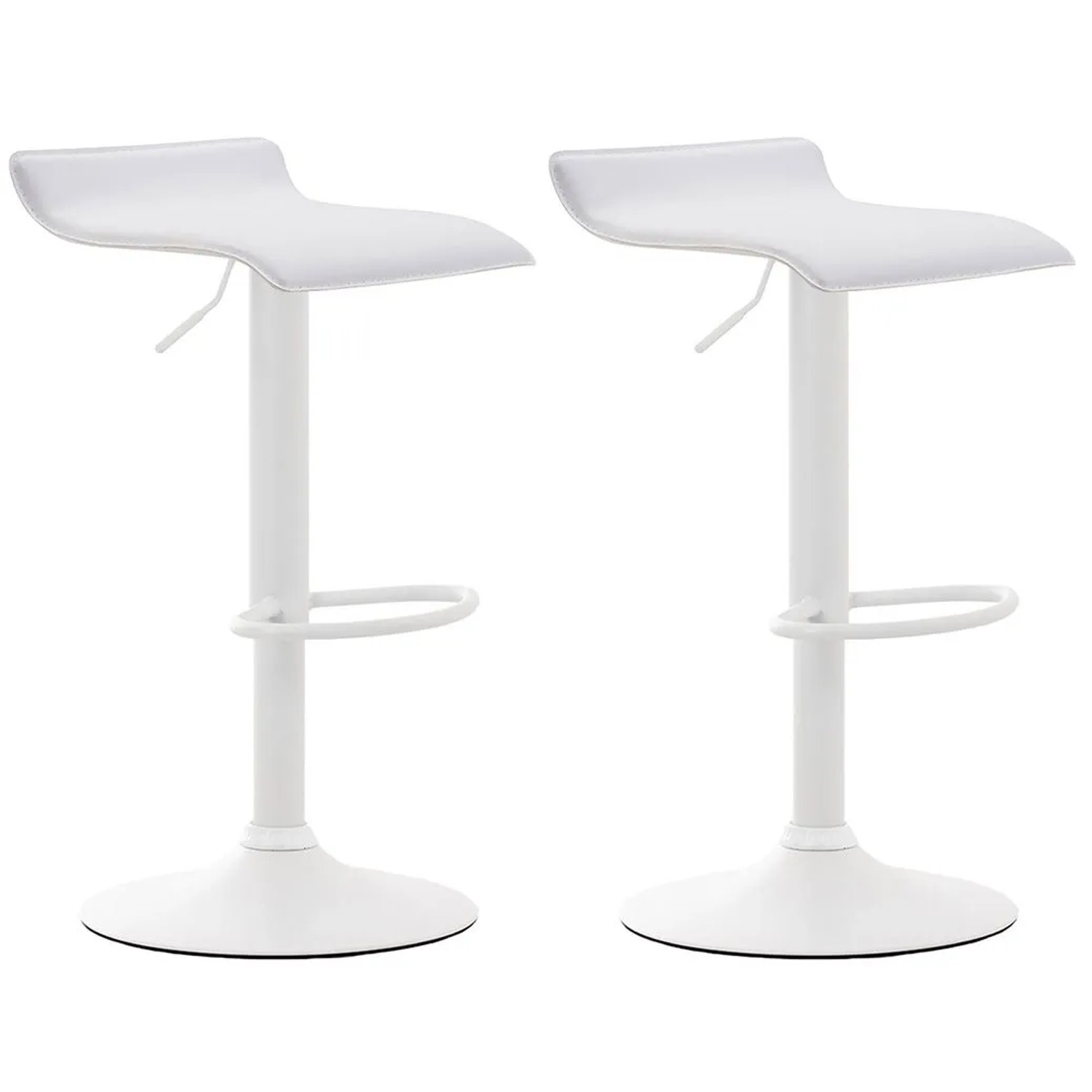 CLP 2er Set Barhocker Dyn V2 Kunstleder Weiß/Weiß