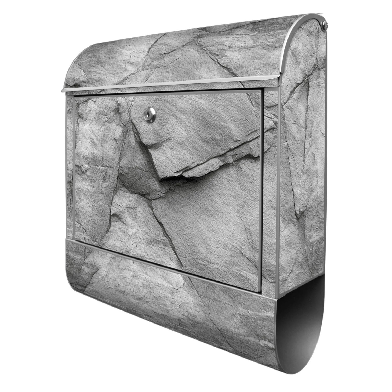 Banjado Design Briefkasten Silber Pulverbeschichtet 39x47x14cm 2 Schlüssel günstig online kaufen