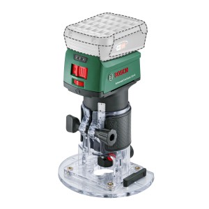 Bosch Akku-Oberfräse Advanced TrimRouter 18 V Solo, Akku-Fräse für präzise Holzarbeiten.