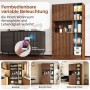 Merax Küchenschrank 180x105x40 cm LED Steckdosen Bücherregal Vitrine_6