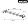Wagner Achsmaterial Profi M12, 1,7x10,2 cm, verzinkter Stahl, für Rollen und Räder.