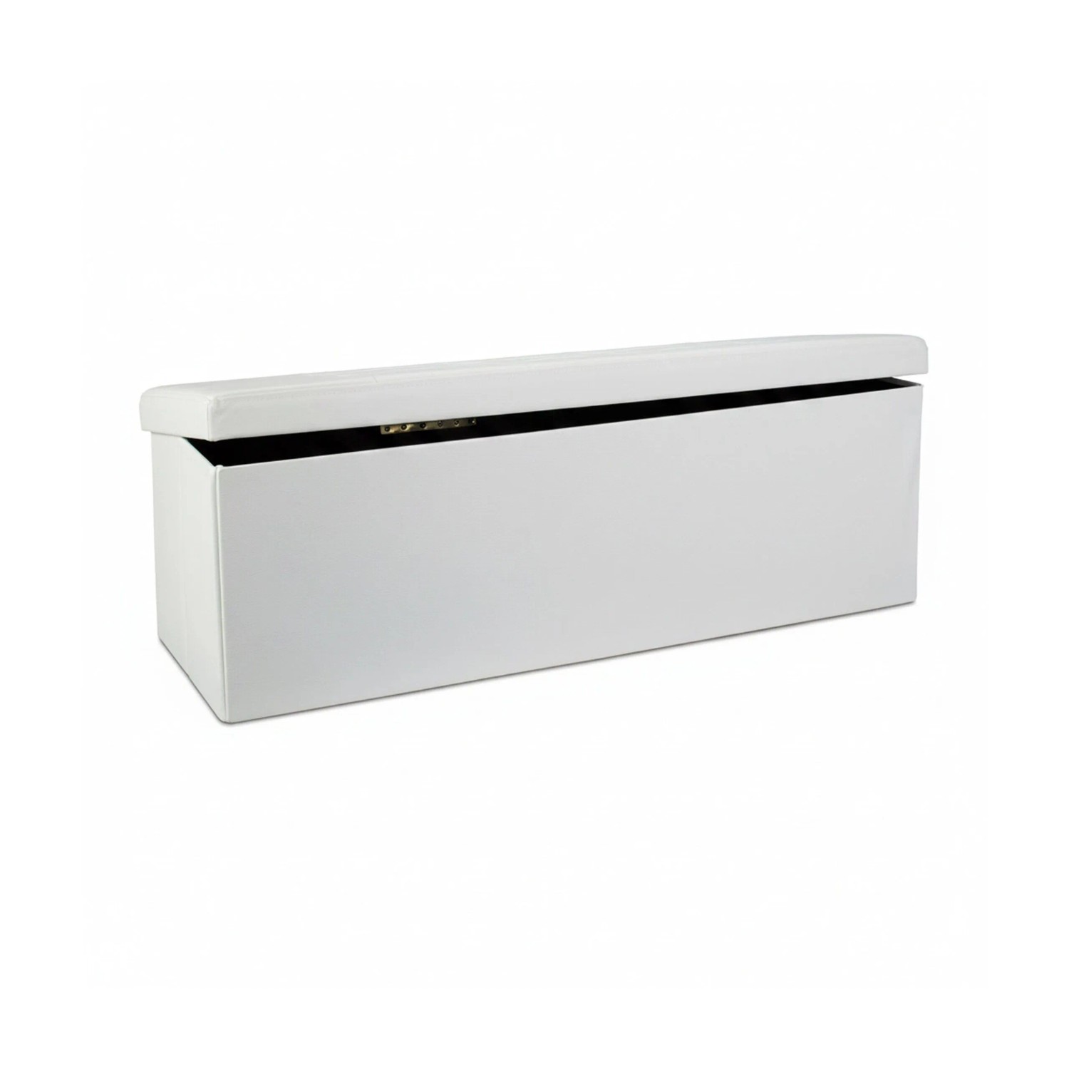 Relaxdays Sitzbank Kunstleder Weiß Faltbar 38 cm x 114 cm x 38 cm 9,0 kg