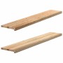 vidaXL Fensterbänke 2 Stk Unbehandelt 140x25x2 cm Massivholz Eiche 4009107