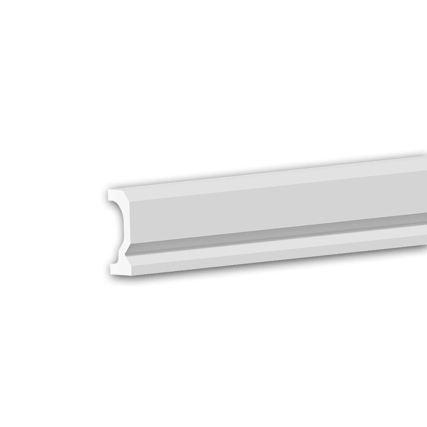 Weiße PROFHOME Friesleiste/Wandleiste (200,7 cm) aus Polyurethan Hartschaum für den Innenbereich.