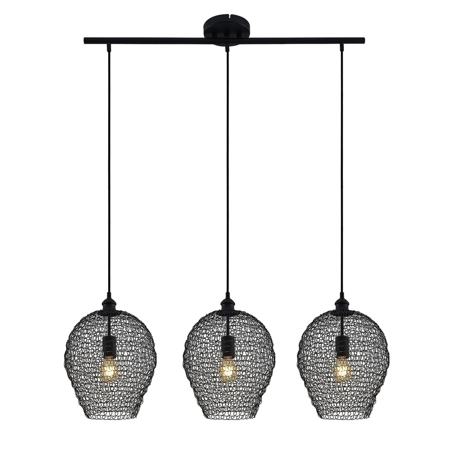 Lindby Pendelleuchte Benja 9921092 Retro Vintage Antik in Schwarz aus Metal günstig online kaufen
