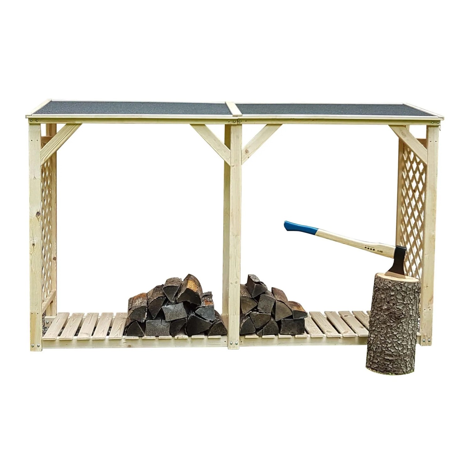 Promadino Kaminholzregal Erweiterung Speyer m. Wetterschutz Anthrazit FSC®