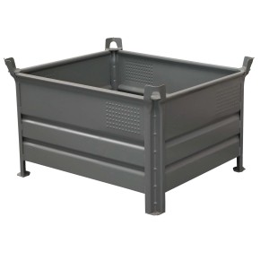 Feuerverzinkter Schake Vollwandbehälter, 1 x 0,8 m, für Baugeräte und Materialtransport.