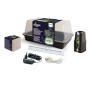 Romberg Zimmergewächshaus-Set mit Gewächshaus, LED-Lampe, Anzuchtsubstrat und Töpfen.