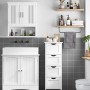 Songmics Badezimmerschrank Sofie, weißes Bad-Standregal mit 4 Schubladen.