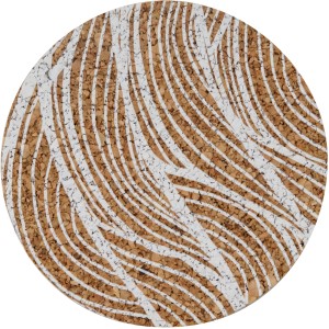 Fackelmann Glasuntersetzer, 4er Set, Kork mit weißem Design, Küchenhelfer.