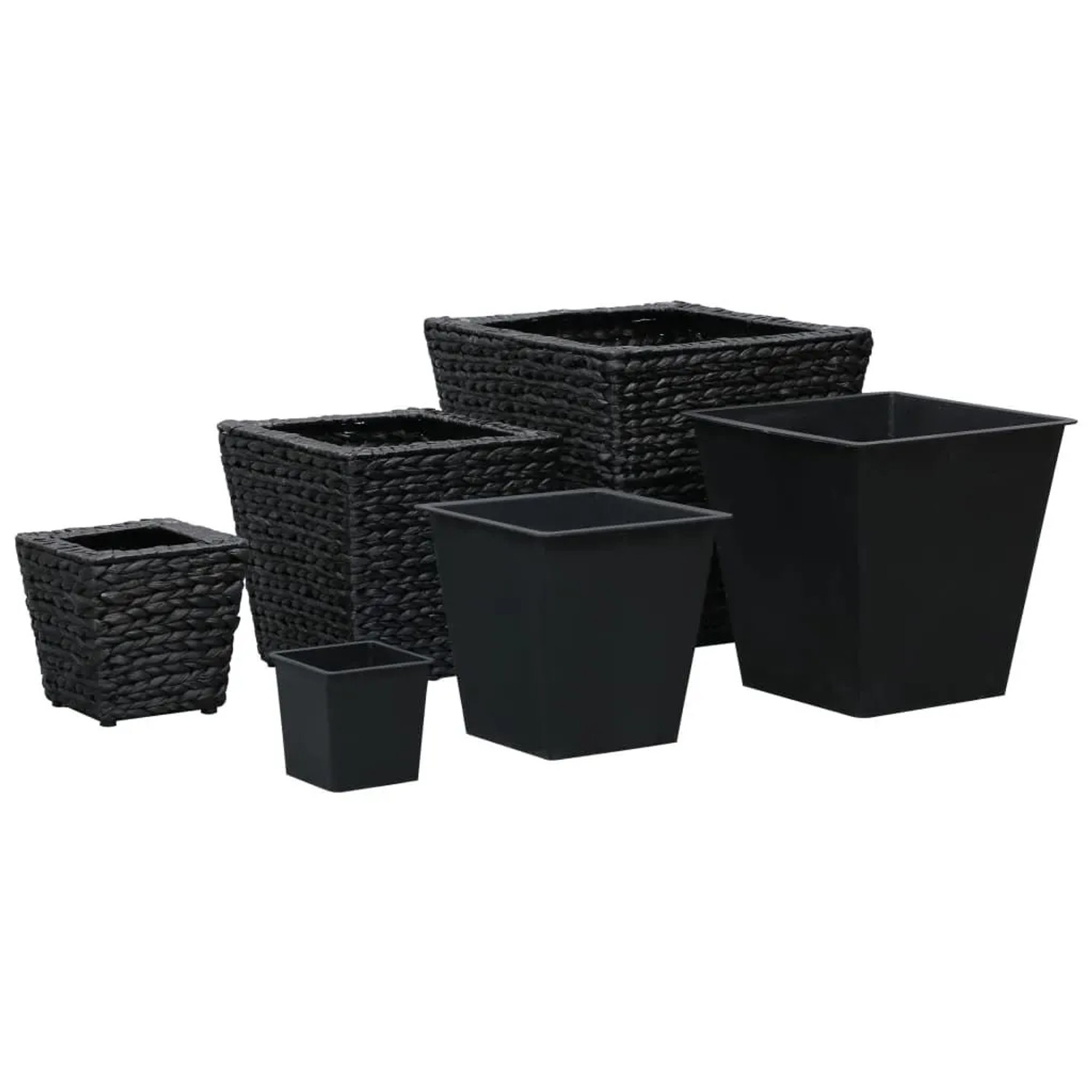Furnicato Hochbeet Set Wasserhyazinthe Stahlrahmen Schwarz 40x40x40 Cm 30x30x30 Cm 20x20x20 Cm_2