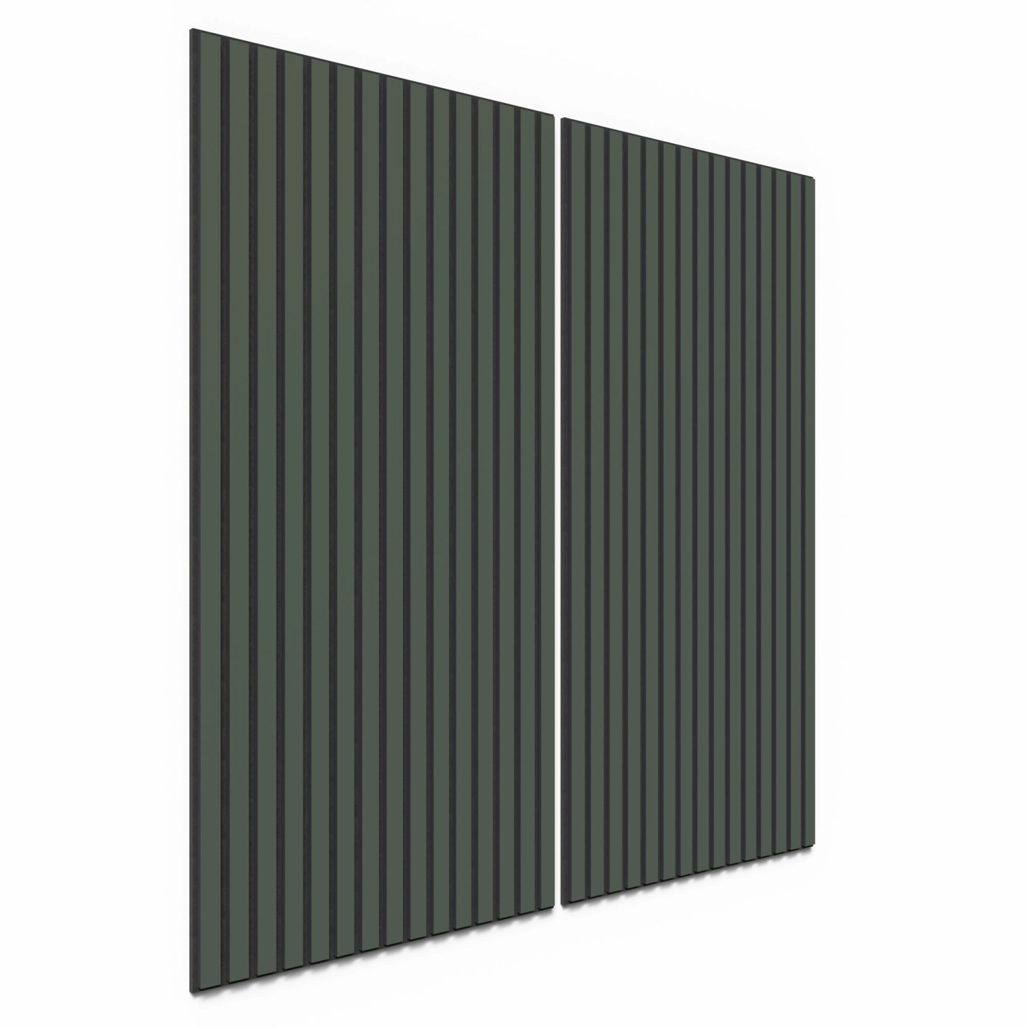 2er Set Akustikpaneel Lino Conifer, MDF schwarz/Filz schwarz, 60x120cm, zur Wand- und Deckenmontage.