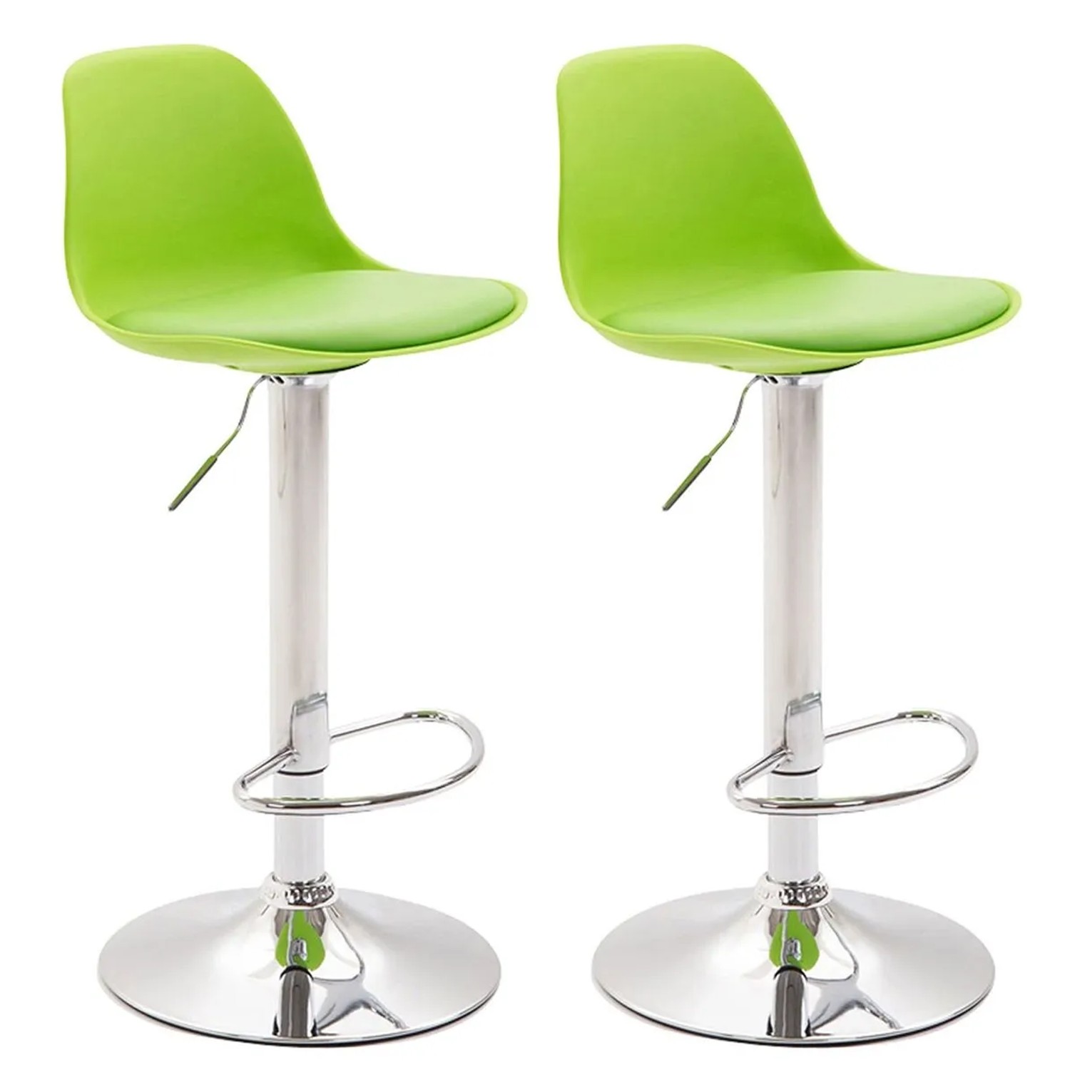 CLP 2er Set Barhocker Kiel Kunststoff Grün/Chrom