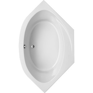 Weiße Canary Eckbadewanne, 150x150 cm, aus Sanitäracryl, für entspannende Bäder im Badezimmer.