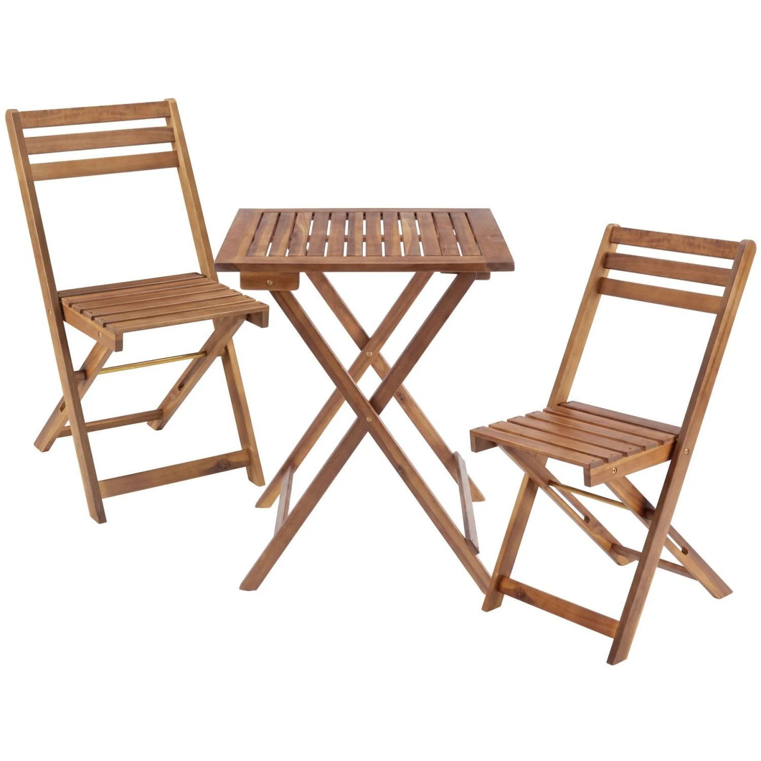 Tectake Bistroset Sóller Klappbar  Für 2 Personen Wetterfest  60 x 60 x 74 5 cm Braun