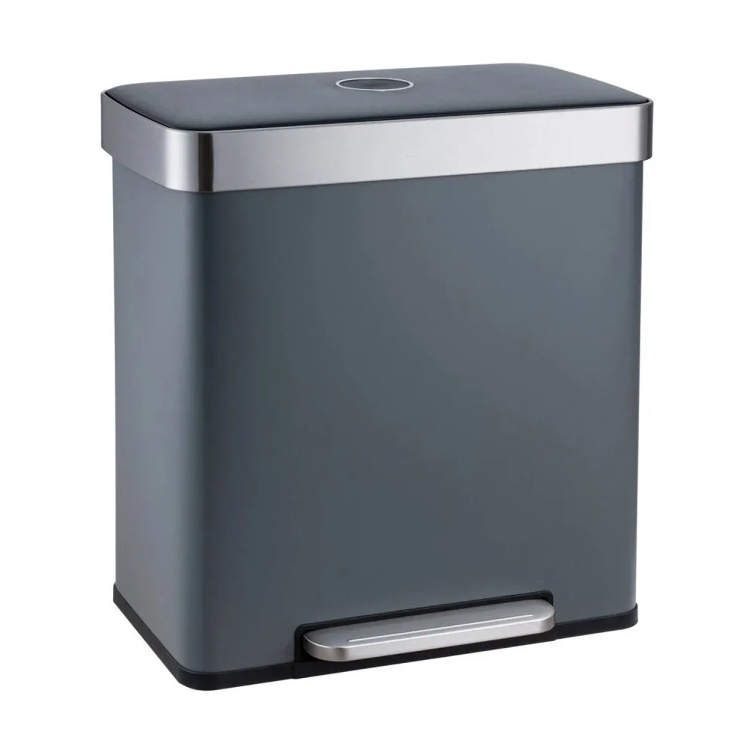 Svita LT2X30 Mülleimer 60l Treteimer 2 Fächer Mit Deckel Grau