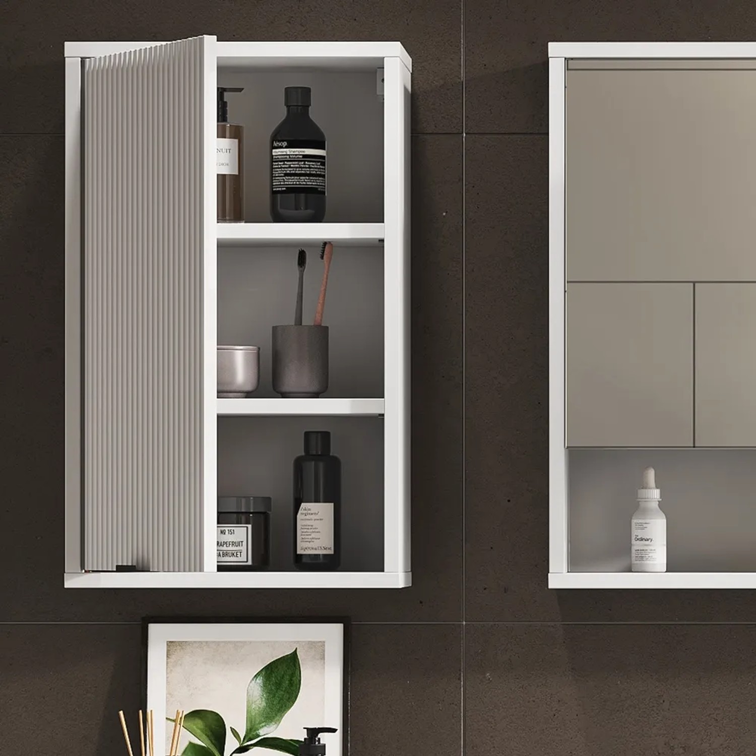 Vicco Badschrank Eliza, weiß, 40x65 cm, mit einer Tür, zur Wandmontage. Badregal für mehr Stauraum.