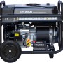 Hyundai Notstromaggregat HY8500LEK-T mit 7,7 kW Leistung und Rädern für mobilen Einsatz.