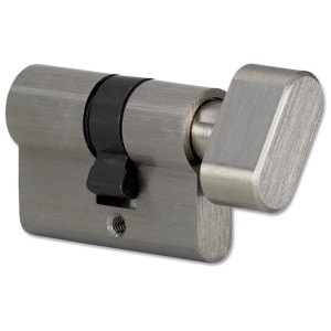 WC-Zylinder für Glastüren, Edelstahl gebürstet, für nach innen öffnende Tür.