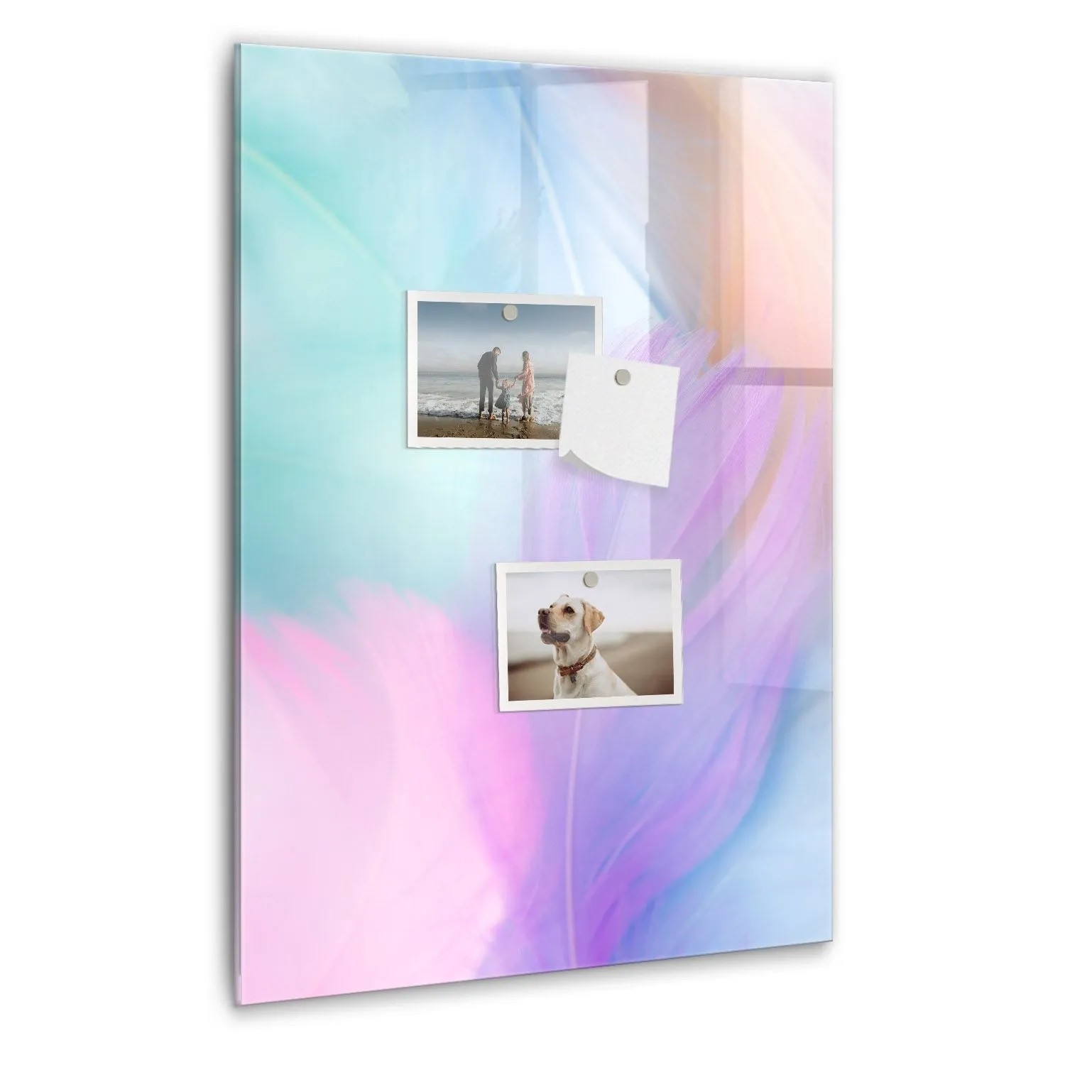 Tulup Beschreibbare Magnettafel Pastellfarbene Federn 40x60 cm Beschreibbar günstig online kaufen