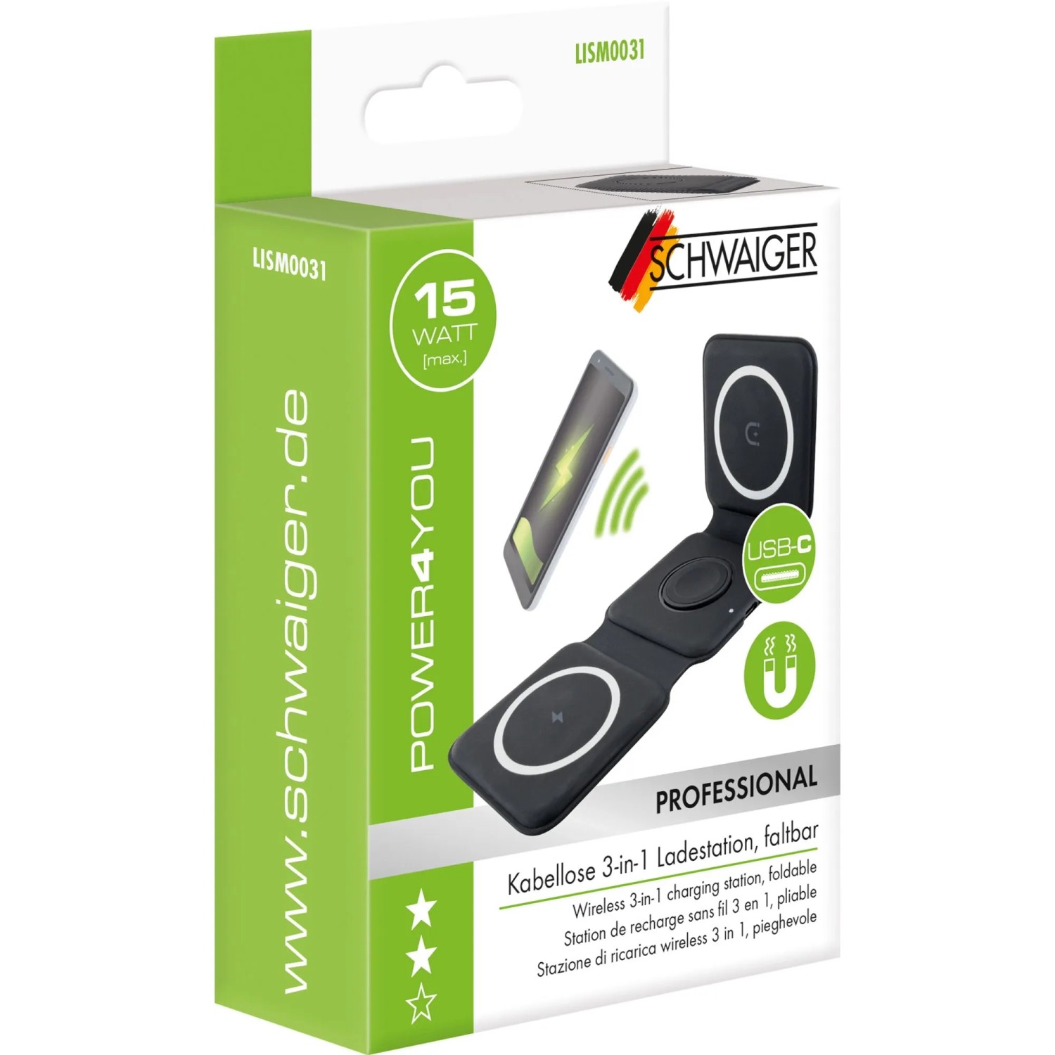 Thumbnail - Schwaiger Ladeplatte LISM0031 Wireless 3in1 Schwarz