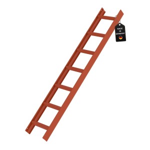 Rote PROREGAL Dachleiter mit 7 Sprossen, geeignet für Dacharbeiten.