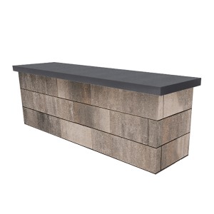 EHL Sitzbank CityPur mit Tribus-Set aus Mauersteinen in Muschelkalk Optik.